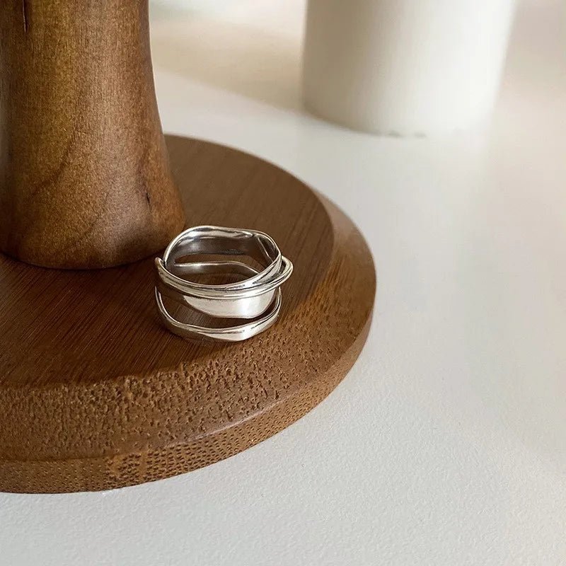 ✨ Bague Géométrique Multicouche Argent 925 - Design Moderne Tendance - FoytiShop