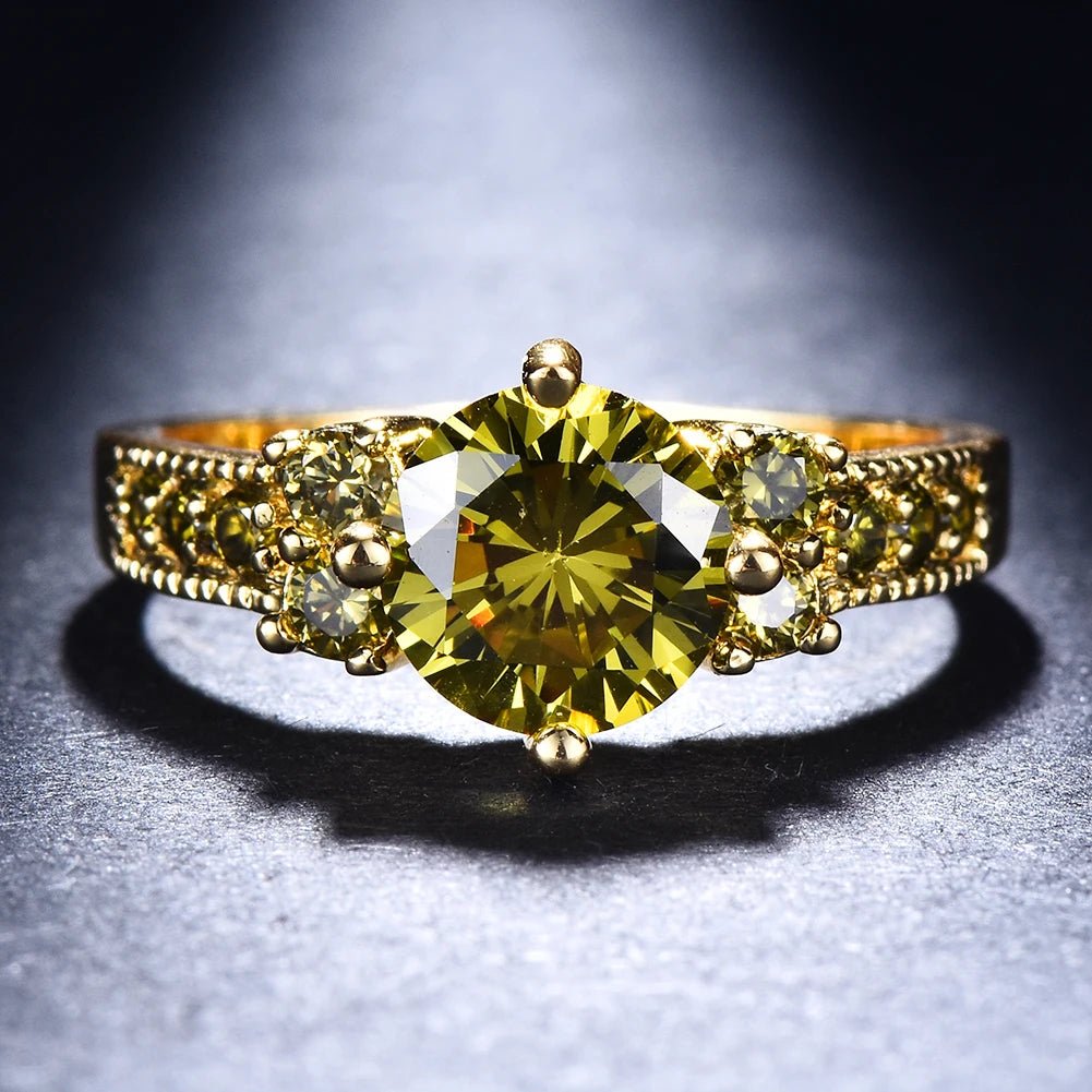 Bague Mariage Cristal Vert Olive - Femme - FoytiShop