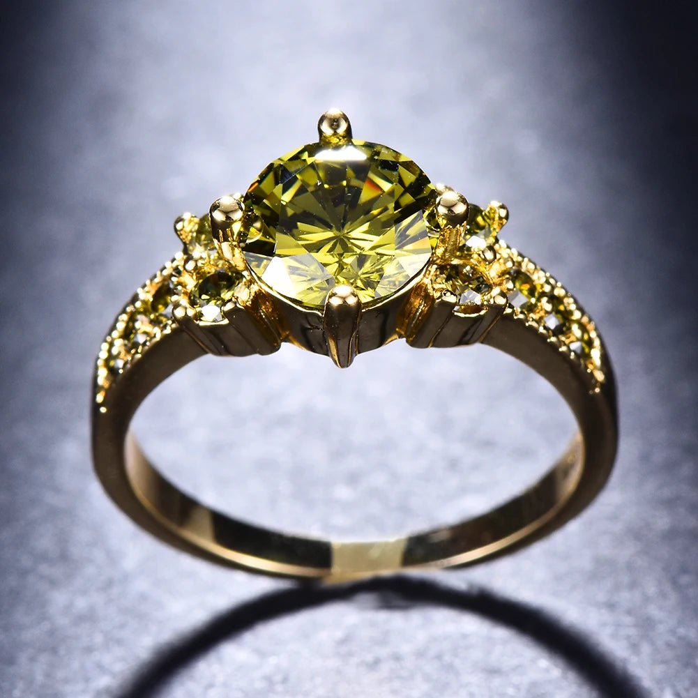 Bague Mariage Cristal Vert Olive - Femme - FoytiShop