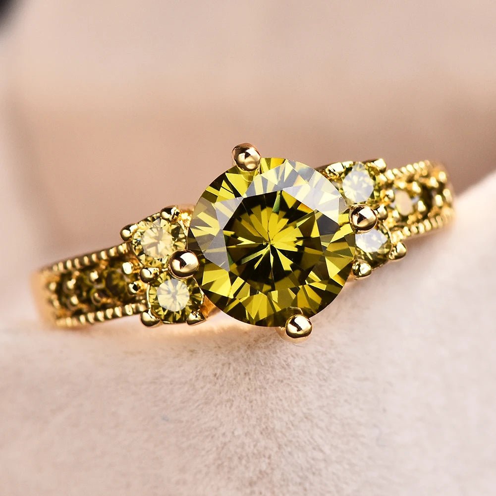 Bague Mariage Cristal Vert Olive - Femme - FoytiShop