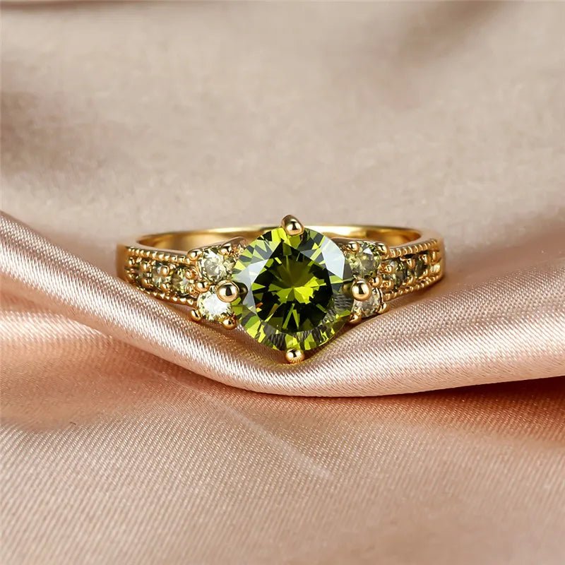 Bague Mariage Cristal Vert Olive - Femme - FoytiShop