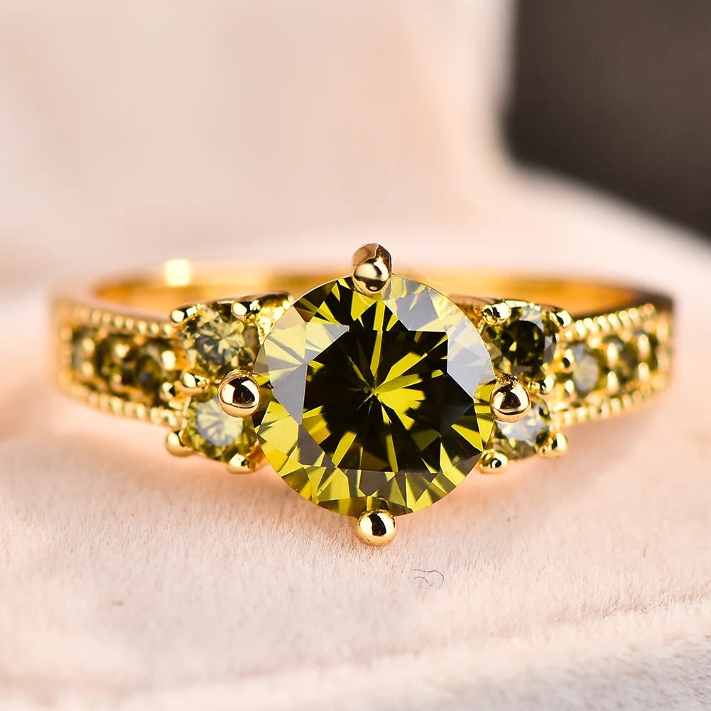 Bague Mariage Cristal Vert Olive - Femme - FoytiShop