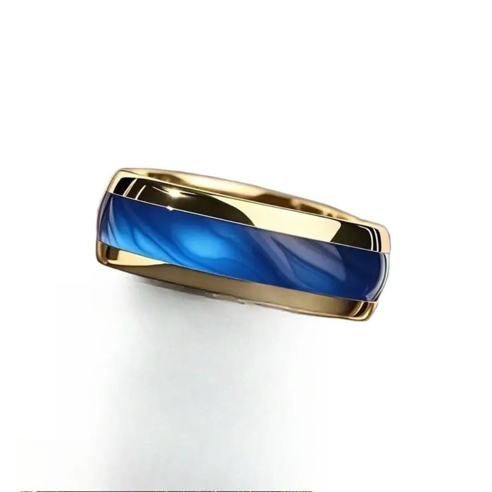Bague Saphir 8MM – Acier Inoxydable Doré - FoytiShop