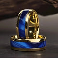 Bague Saphir 8MM – Acier Inoxydable Doré - FoytiShop