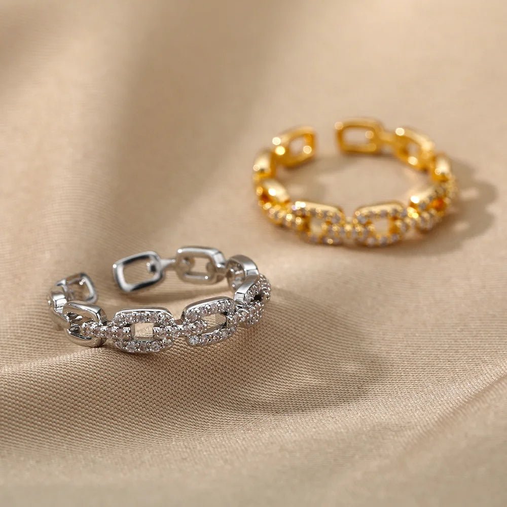 Bague Torsadée Zircon – Acier Inoxydable Élégant - FoytiShop