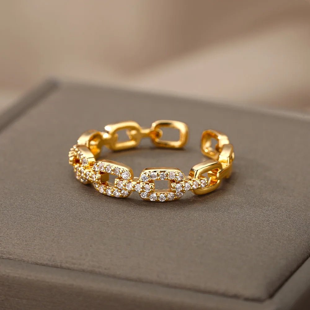 Bague Torsadée Zircon – Acier Inoxydable Élégant - FoytiShop
