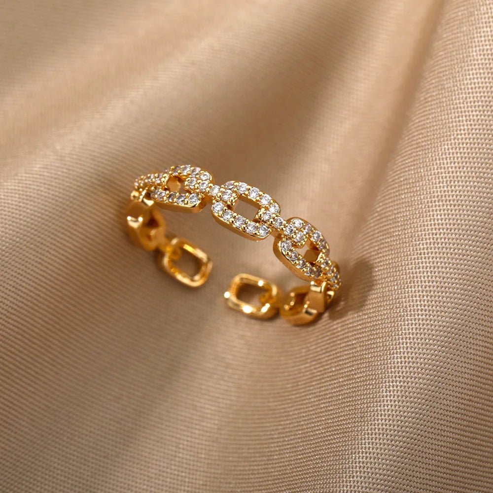 Bague Torsadée Zircon – Acier Inoxydable Élégant - FoytiShop