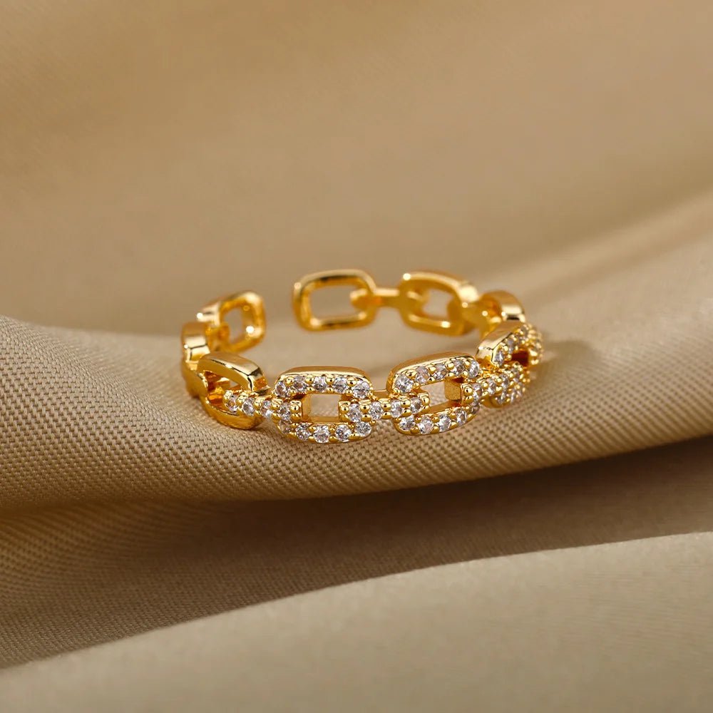 Bague Torsadée Zircon – Acier Inoxydable Élégant - FoytiShop