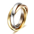 🔗 Bague Triple Anneau Entrelacé Acier Inoxydable Femme - Design Moderne Unique - FoytiShop
