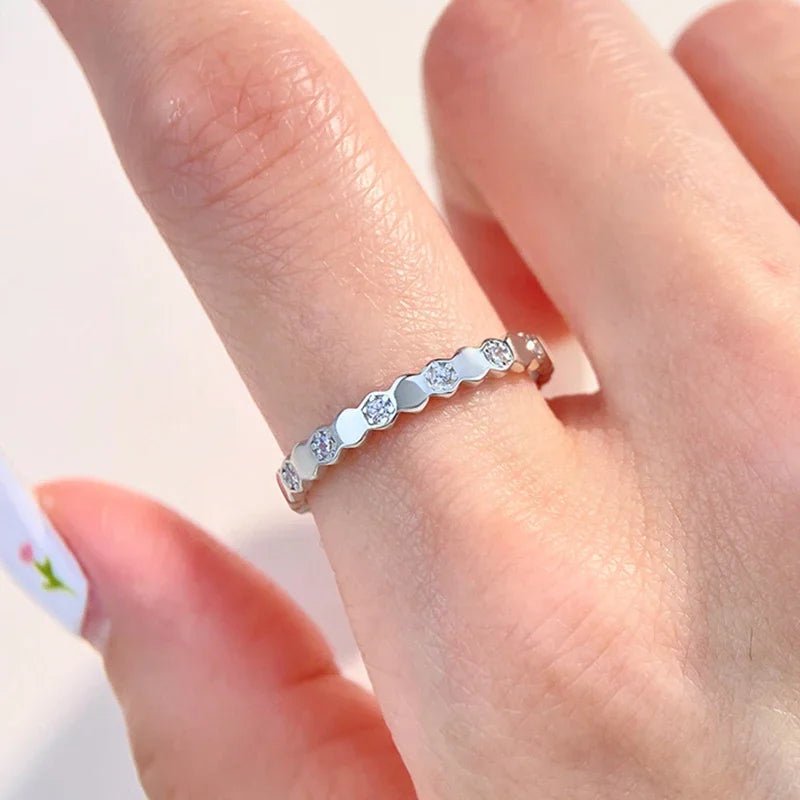 💎 Bague Vintage Hexagonale Argent 925 et Zircon - Élégance Intemporelle - FoytiShop