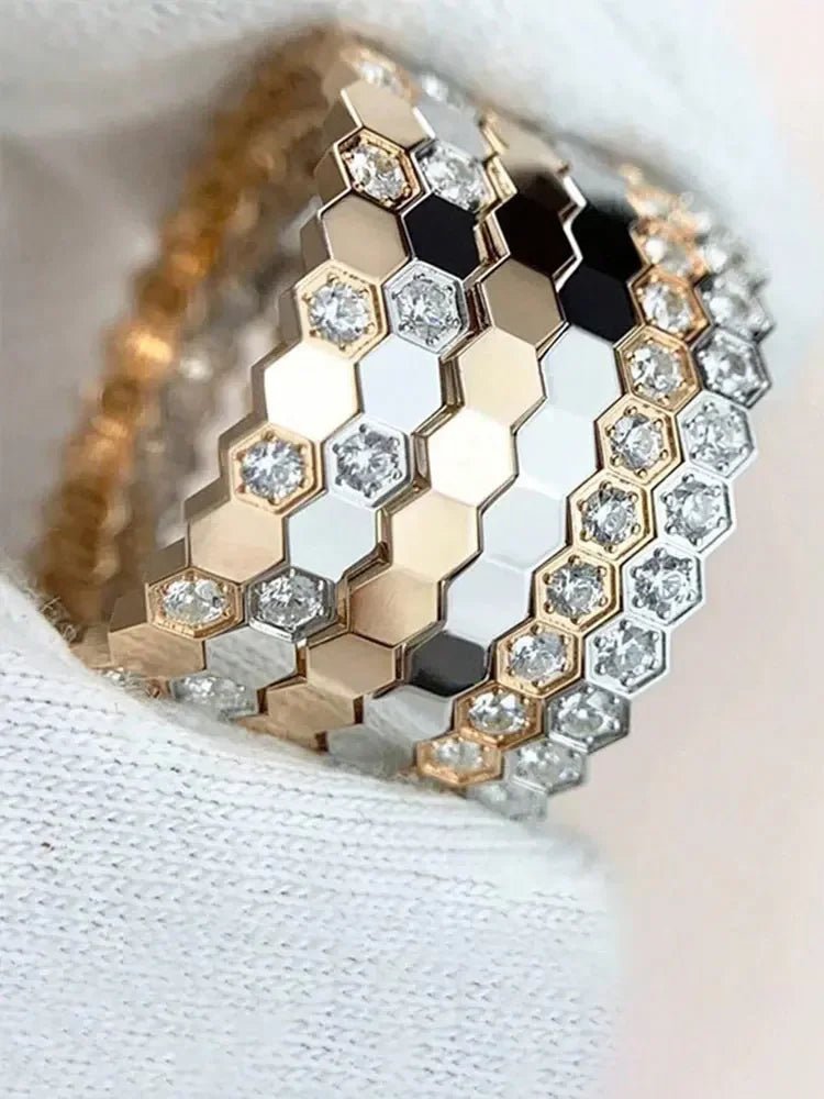 💎 Bague Vintage Hexagonale Argent 925 et Zircon - Élégance Intemporelle - FoytiShop