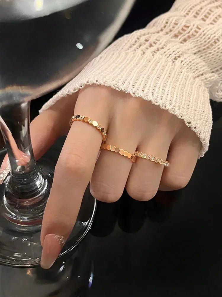💎 Bague Vintage Hexagonale Argent 925 et Zircon - Élégance Intemporelle - FoytiShop