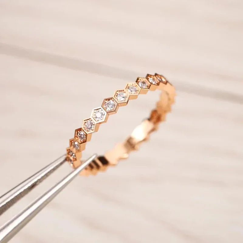💎 Bague Vintage Hexagonale Argent 925 et Zircon - Élégance Intemporelle - FoytiShop