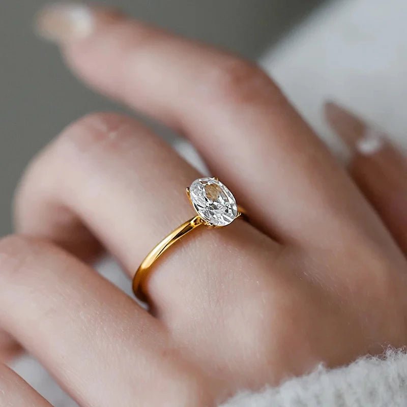 💎 Bague Zircon 1 - 8CT Argent 925 - Brillance Exceptionnelle Luxe - FoytiShop
