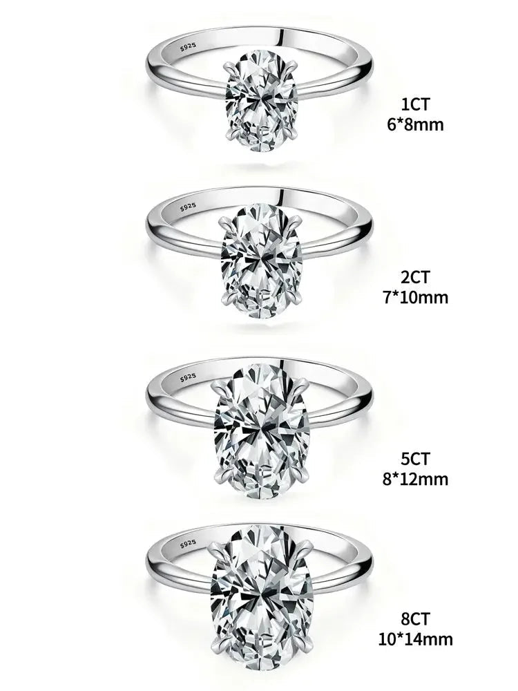💎 Bague Zircon 1 - 8CT Argent 925 - Brillance Exceptionnelle Luxe - FoytiShop