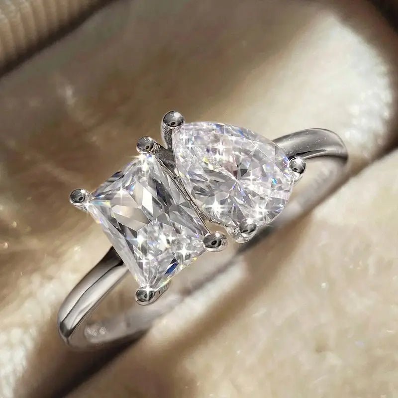 💎 Bague Zircon 1 - 8CT Argent 925 - Brillance Exceptionnelle Luxe - FoytiShop