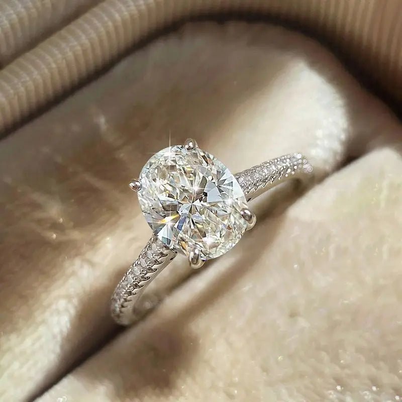 💎 Bague Zircon 1 - 8CT Argent 925 - Brillance Exceptionnelle Luxe - FoytiShop