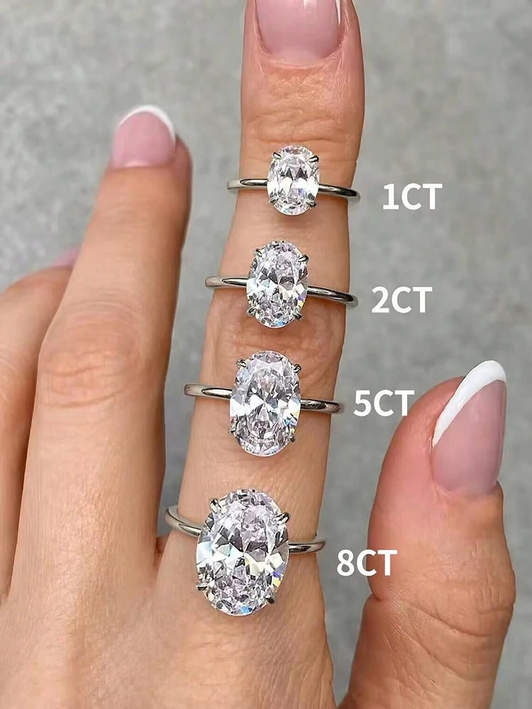 💎 Bague Zircon 1 - 8CT Argent 925 - Brillance Exceptionnelle Luxe - FoytiShop