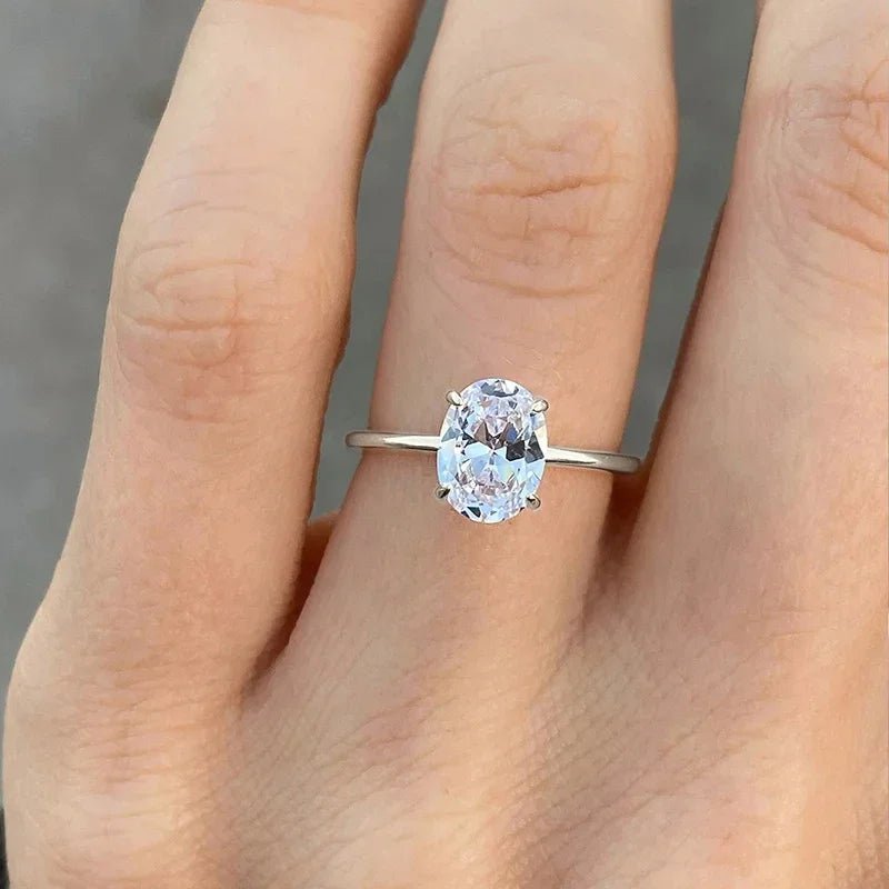 💎 Bague Zircon 1 - 8CT Argent 925 - Brillance Exceptionnelle Luxe - FoytiShop