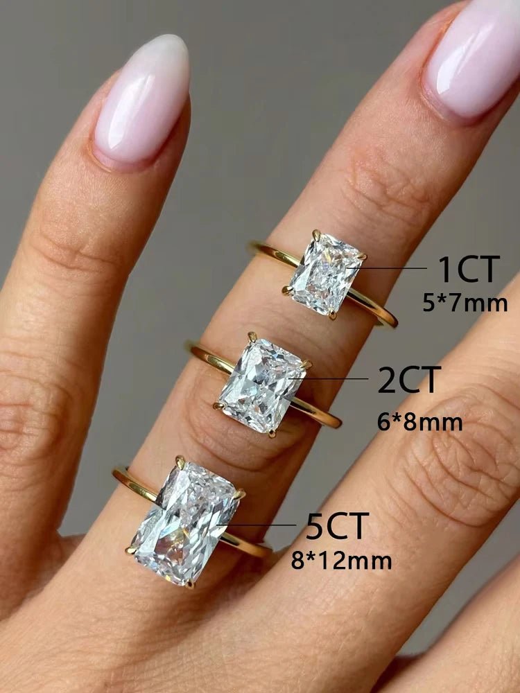 💎 Bague Zircon 1 - 8CT Argent 925 - Brillance Exceptionnelle Luxe - FoytiShop