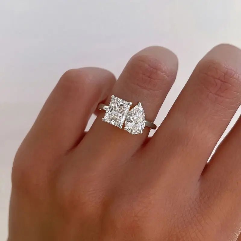 💎 Bague Zircon 1 - 8CT Argent 925 - Brillance Exceptionnelle Luxe - FoytiShop