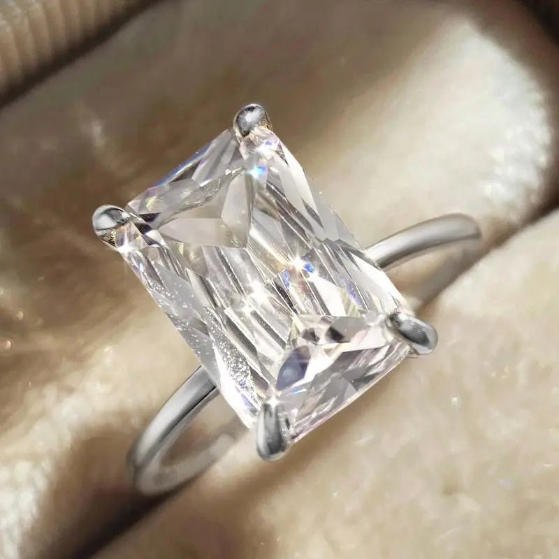💎 Bague Zircon 1 - 8CT Argent 925 - Brillance Exceptionnelle Luxe - FoytiShop