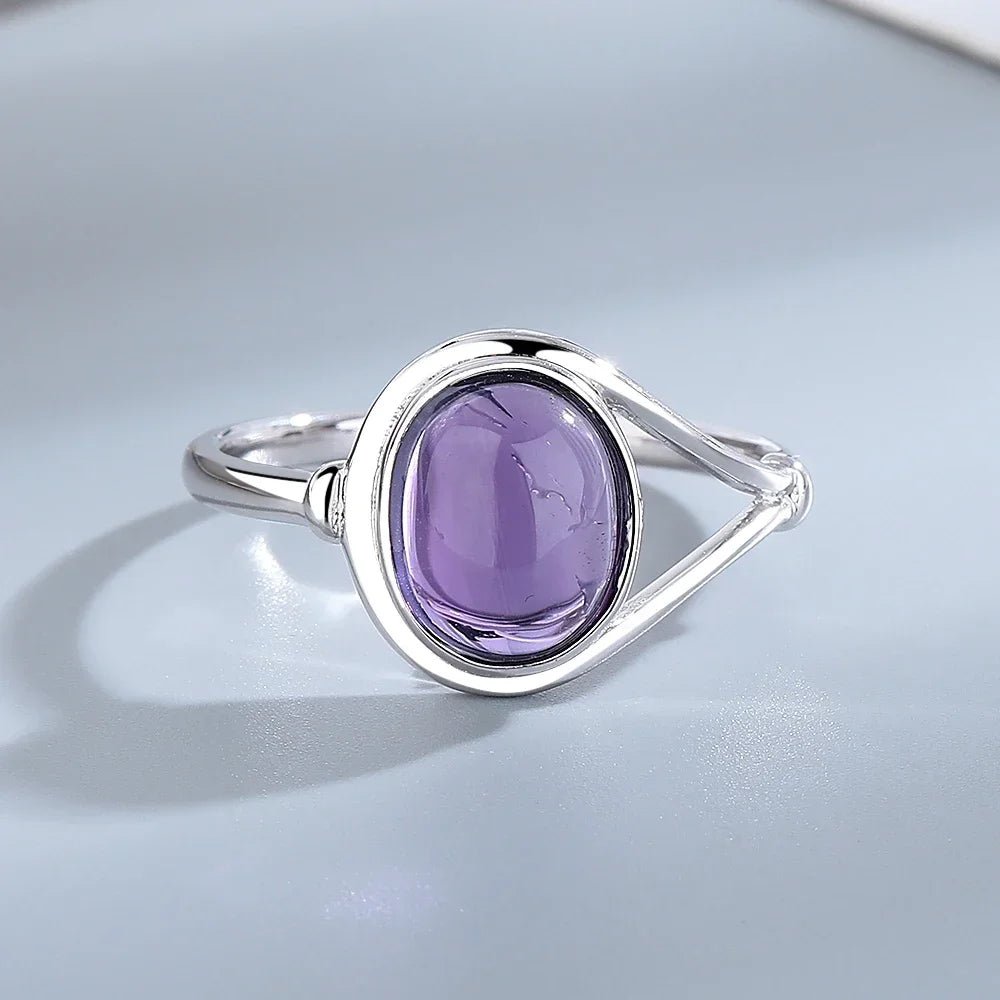 💜 Bagues Argent 925 Pierre Naturelle Améthyste - Collection Élégante - FoytiShop