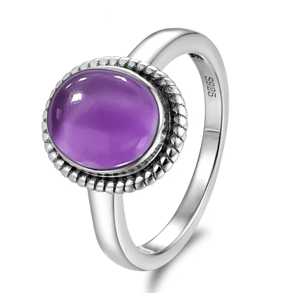 💜 Bagues Argent 925 Pierre Naturelle Améthyste - Collection Élégante - FoytiShop