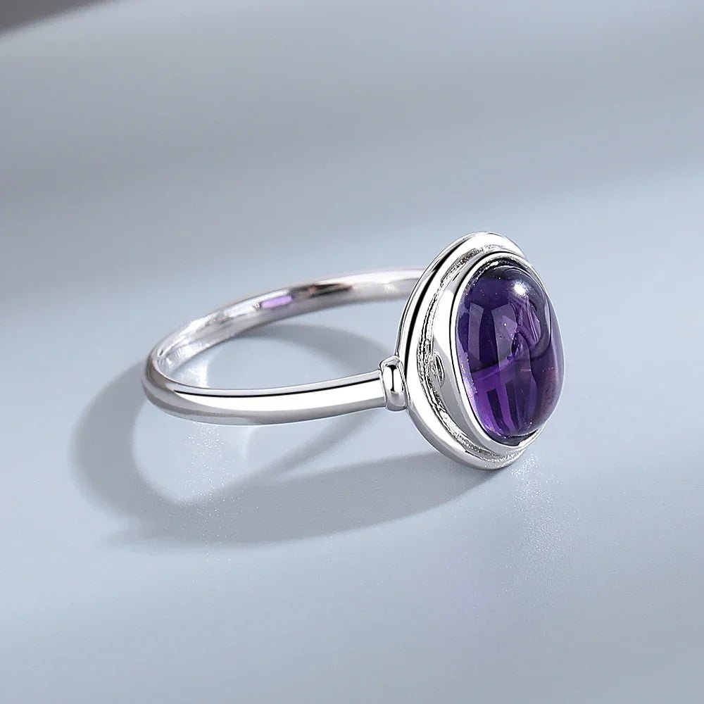 💜 Bagues Argent 925 Pierre Naturelle Améthyste - Collection Élégante - FoytiShop