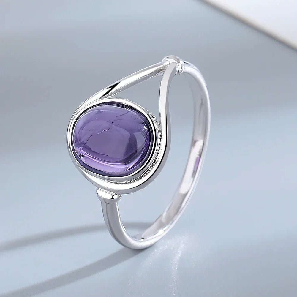 💜 Bagues Argent 925 Pierre Naturelle Améthyste - Collection Élégante - FoytiShop