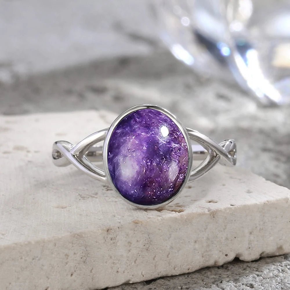 💜 Bagues Argent 925 Pierre Naturelle Améthyste - Collection Élégante - FoytiShop