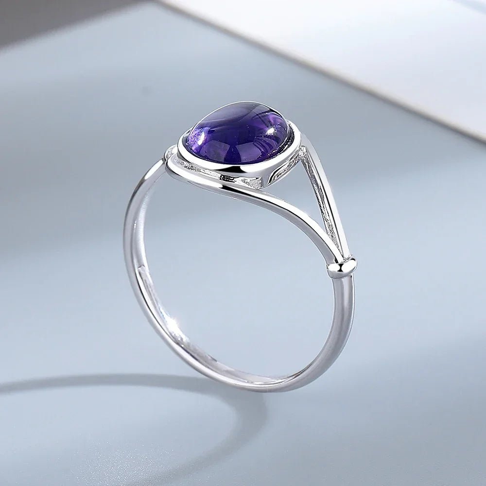 💜 Bagues Argent 925 Pierre Naturelle Améthyste - Collection Élégante - FoytiShop
