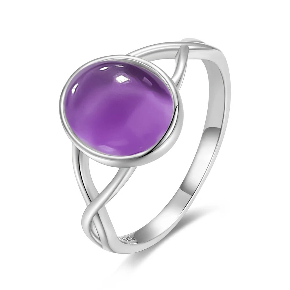 💜 Bagues Argent 925 Pierre Naturelle Améthyste - Collection Élégante - FoytiShop