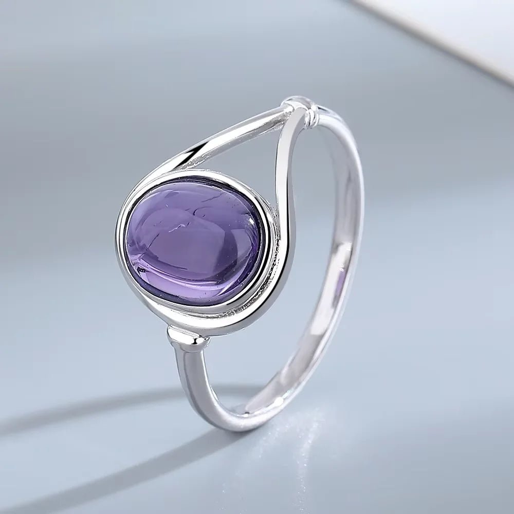 💜 Bagues Argent 925 Pierre Naturelle Améthyste - Collection Élégante - FoytiShop