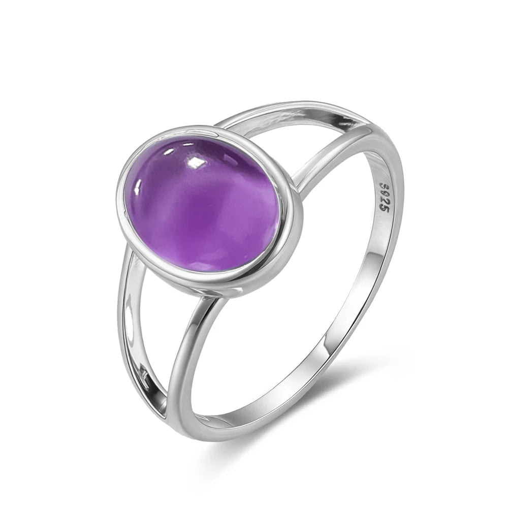 💜 Bagues Argent 925 Pierre Naturelle Améthyste - Collection Élégante - FoytiShop