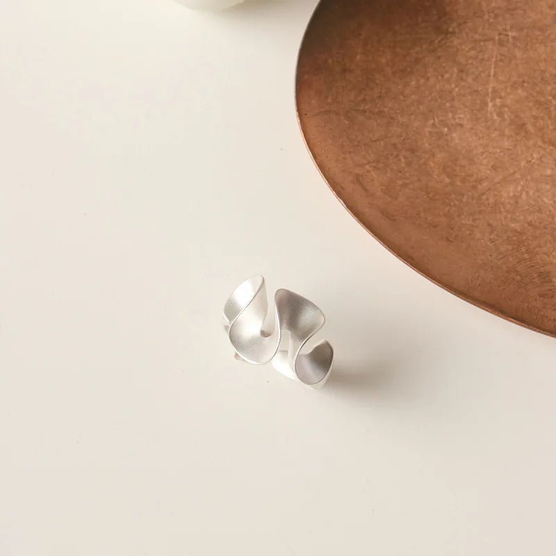 Bagues Ouvertes Argent Sterling 925 Femme - Dentelle Mate Fait Main Couple - FoytiShop