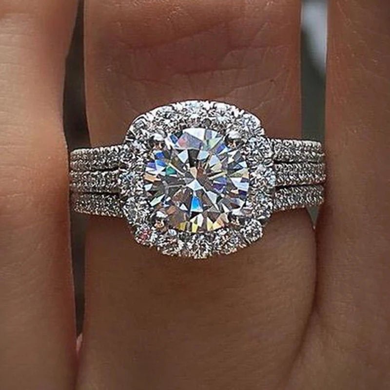 Bagues tendance pour femmes, avec zircone cubique brillante - FoytiShop