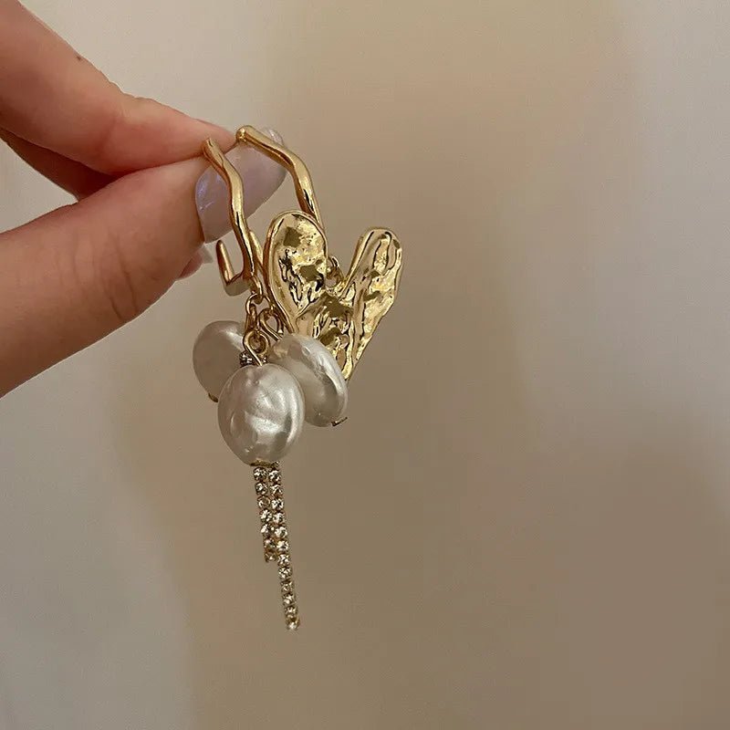 🍃 Boucles d'Oreilles 3 Feuilles Asymétrique Goutte - Mode Coréenne Tendance - FoytiShop