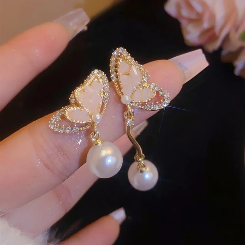 🍃 Boucles d'Oreilles 3 Feuilles Asymétrique Goutte - Mode Coréenne Tendance - FoytiShop