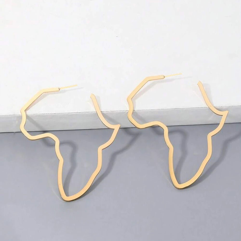 Boucles d'oreilles acier inoxydable carte africaine - FoytiShop