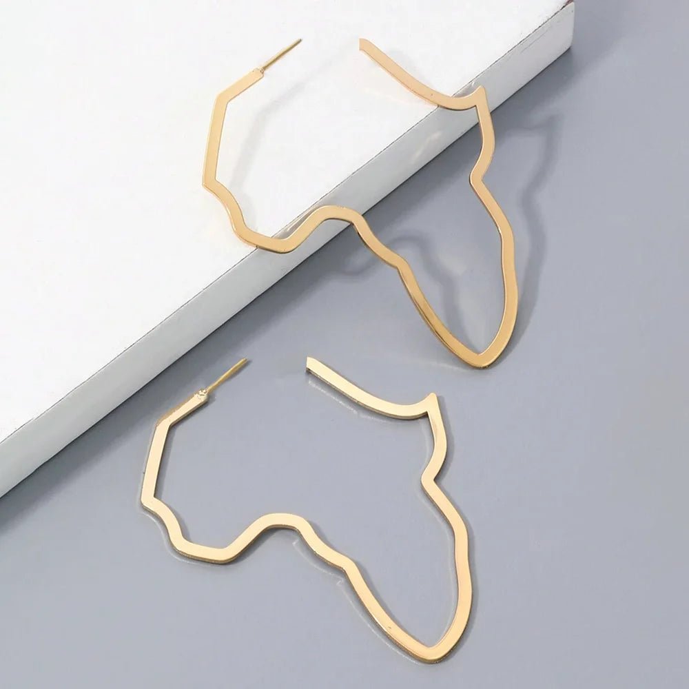 Boucles d'oreilles acier inoxydable carte africaine - FoytiShop