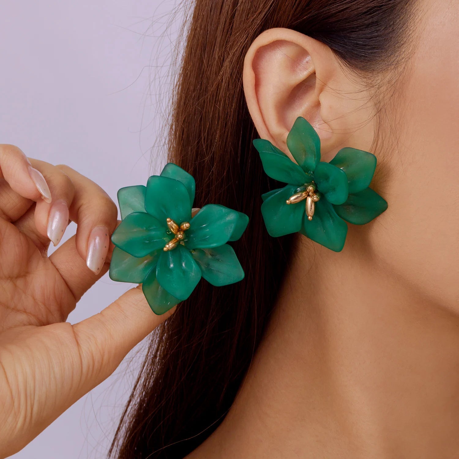🌺 Boucles d'Oreilles Acrylique Grandes Fleurs Femme - Design Élégant - FoytiShop