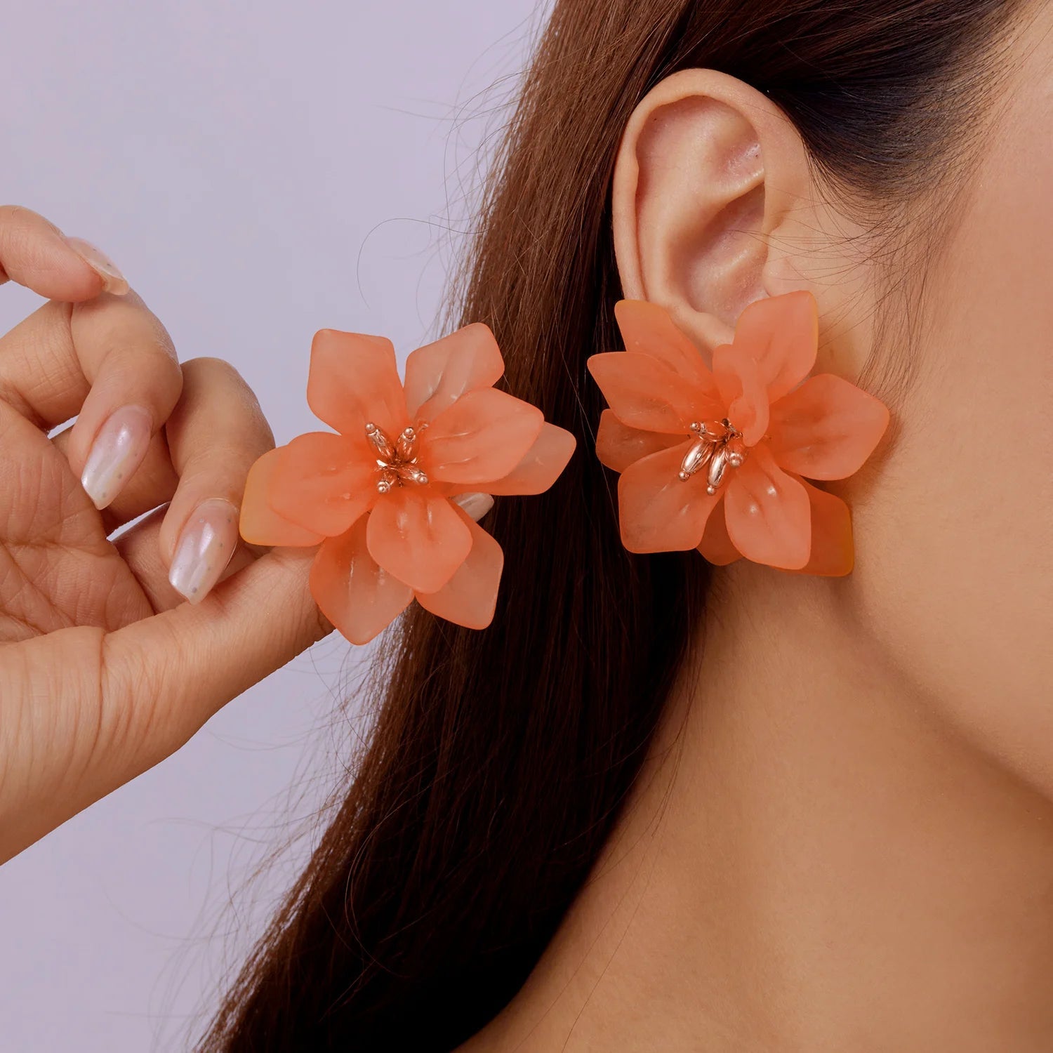 🌺 Boucles d'Oreilles Acrylique Grandes Fleurs Femme - Design Élégant - FoytiShop