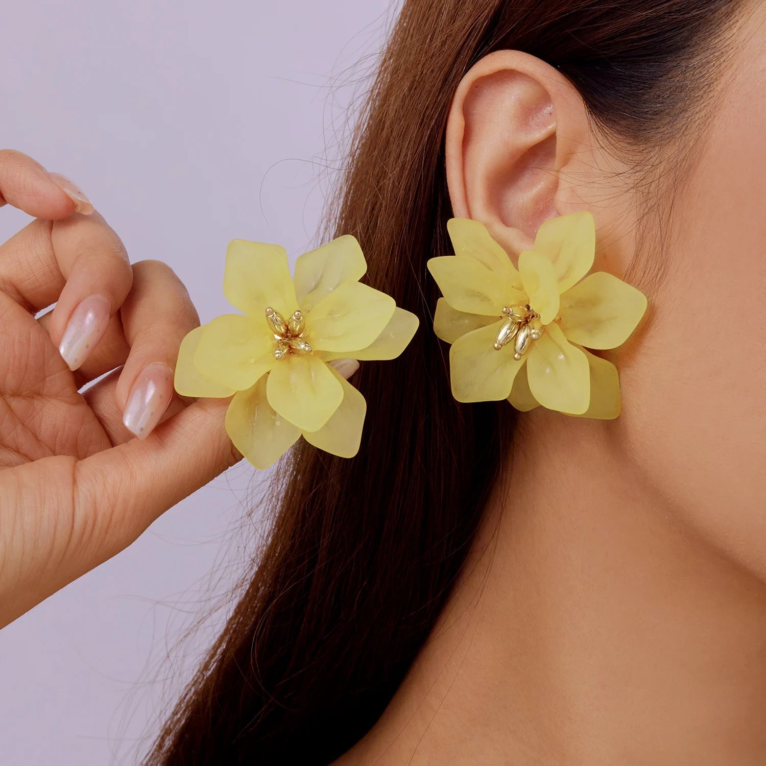 🌺 Boucles d'Oreilles Acrylique Grandes Fleurs Femme - Design Élégant - FoytiShop