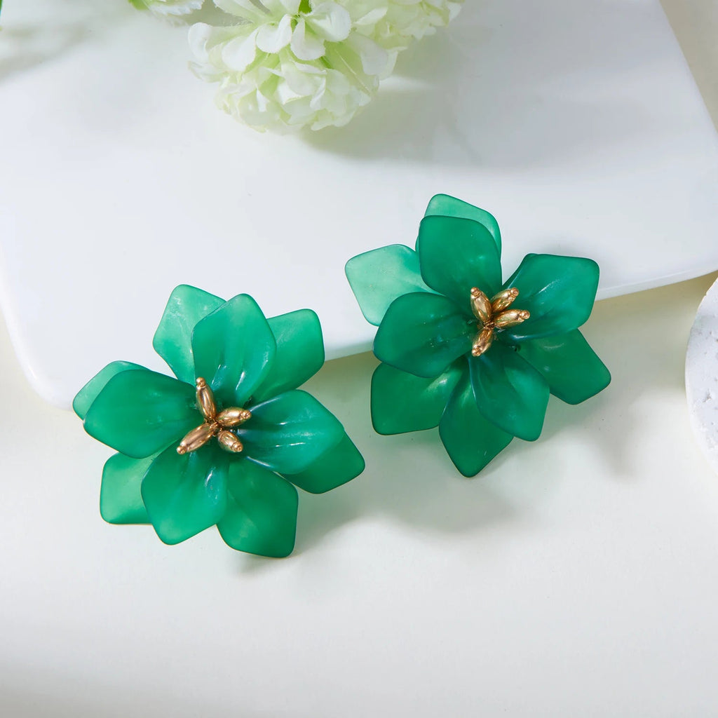 🌺 Boucles d'Oreilles Acrylique Grandes Fleurs Femme - Design Élégant - FoytiShop