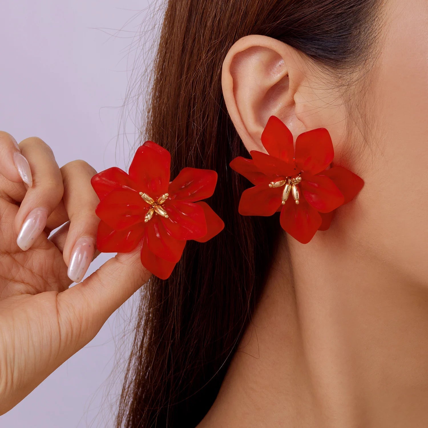 🌺 Boucles d'Oreilles Acrylique Grandes Fleurs Femme - Design Élégant - FoytiShop