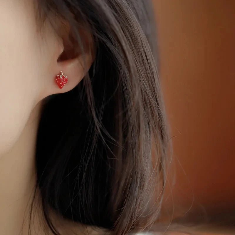 Boucles d'Oreilles Cerise Fraise - Femme - FoytiShop