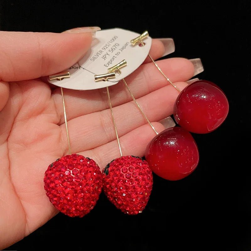 Boucles d'Oreilles Cerise Fraise - Femme - FoytiShop