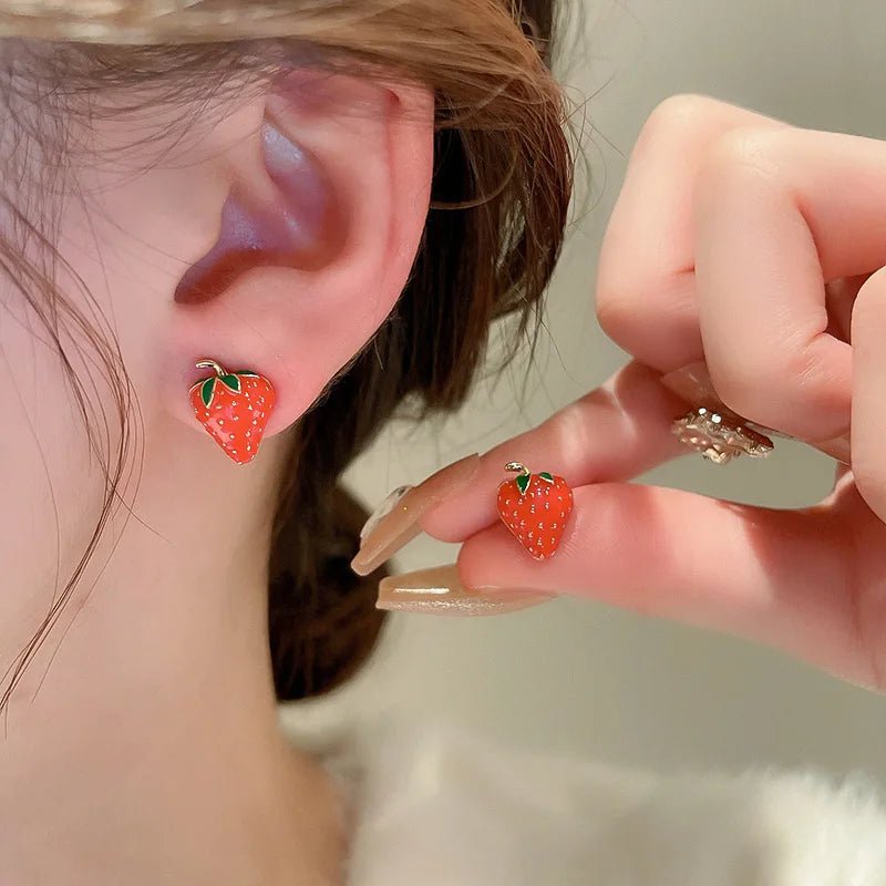 Boucles d'Oreilles Cerise Fraise - Femme - FoytiShop