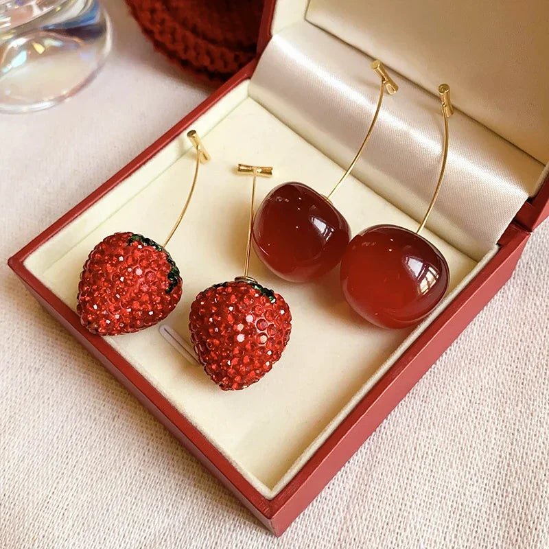 Boucles d'Oreilles Cerise Fraise - Femme - FoytiShop